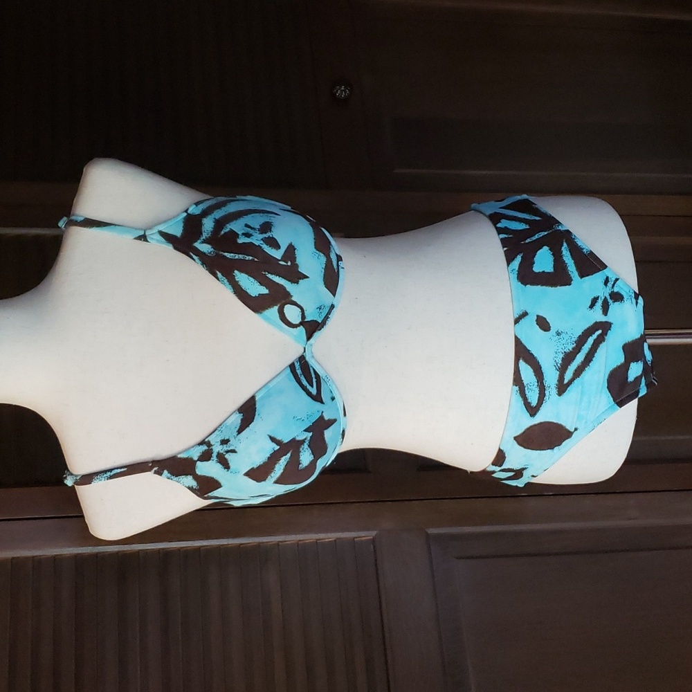 SUNSETS Bikini LG Tiki Hawaiian Palm Beach Pool  EUC
